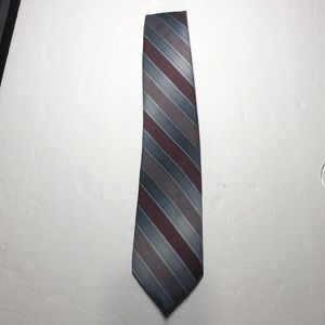 Prince Consort gray and red stripe tie